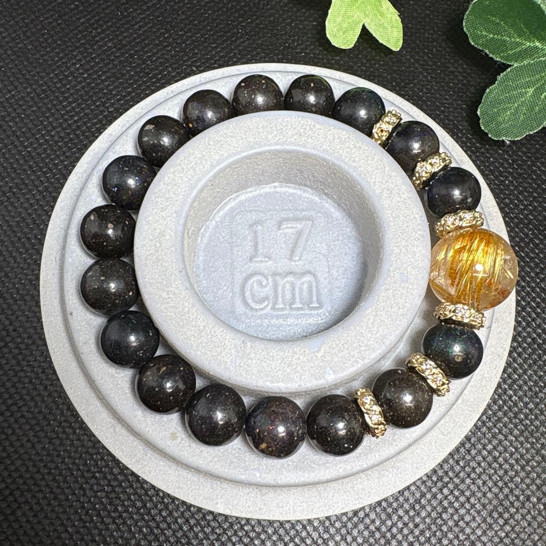 タイチンルチルクォーツ　マトリックスオパール（10ミリ）ブレスレット