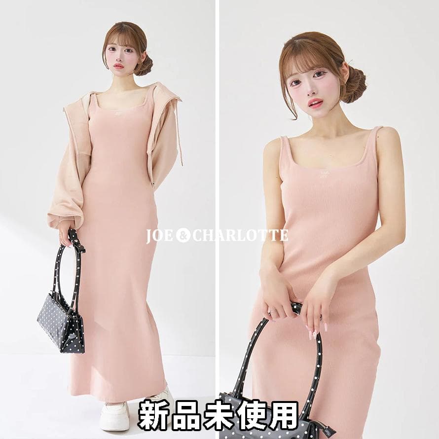 ダーリッチ darich シェイプリブカットロングワンピース ピンク FS