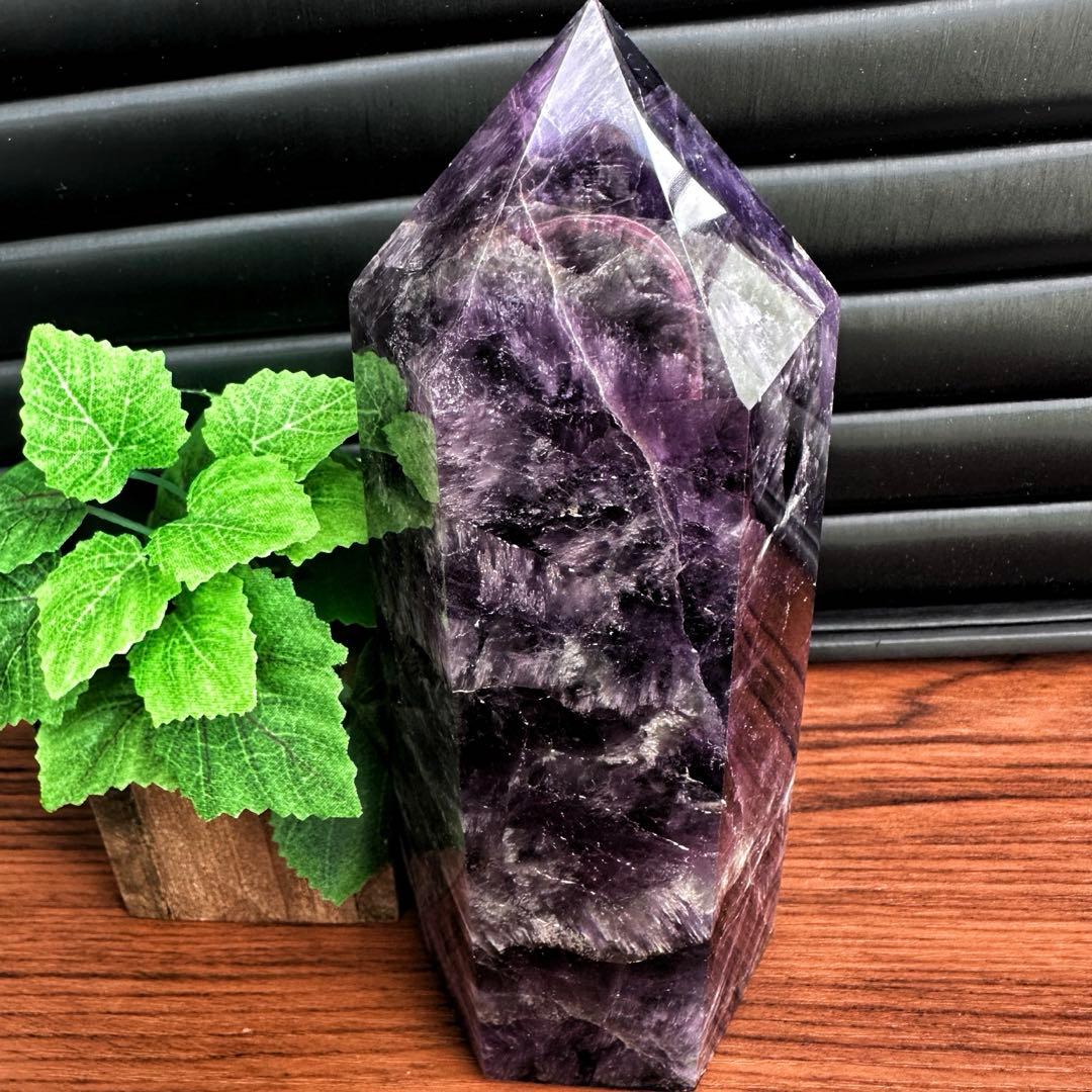 巨大☆キラキラ☆アメジスト 六角柱 水晶パワーストーン 天然石 原石A1188