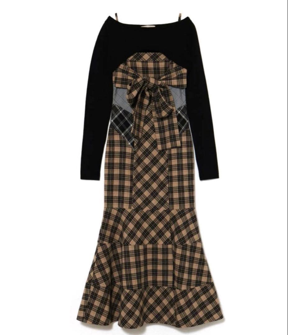 andmary Juni check dress beige Mサイズ