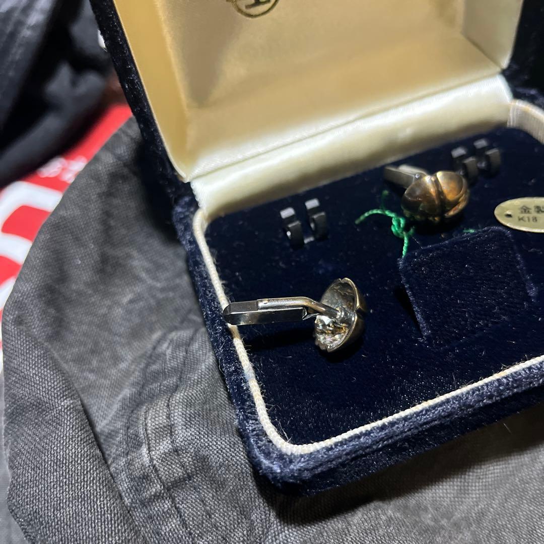 k18刻印　金無垢カフス　8.5g