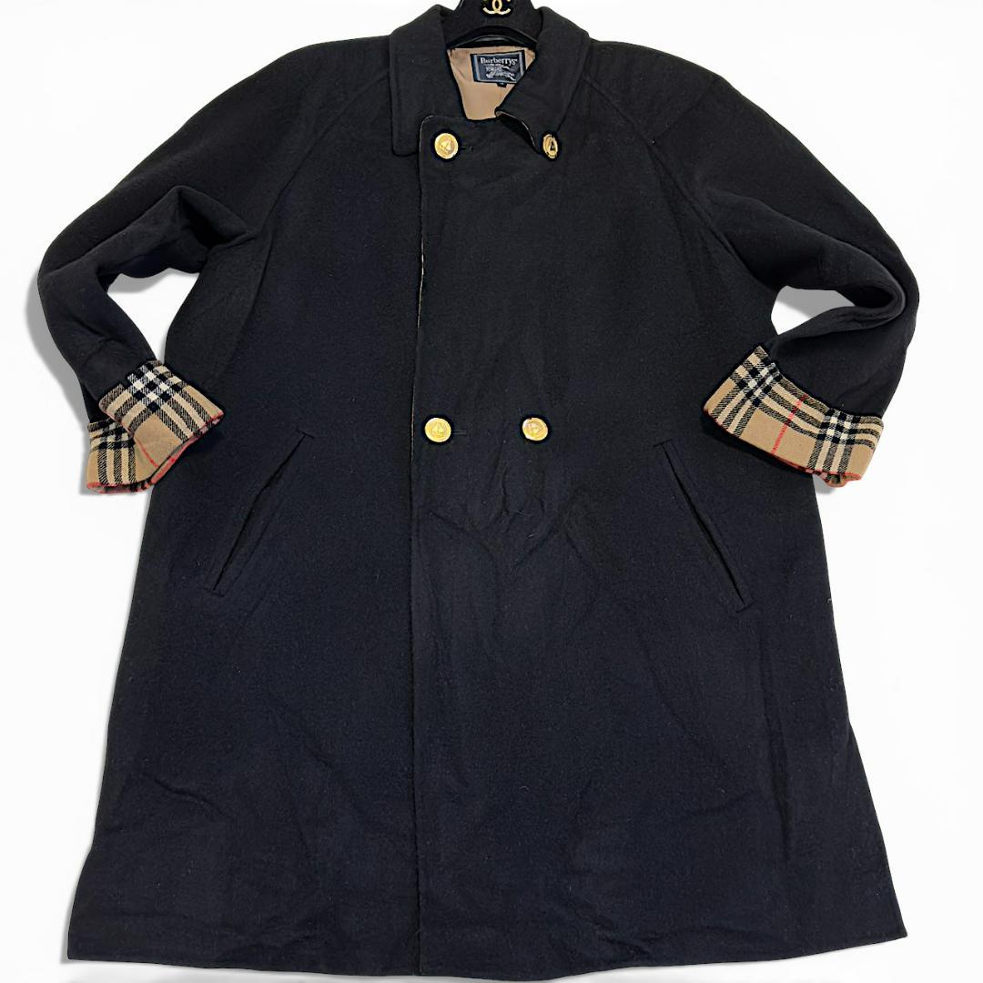 BURBERRY カシミヤ ノバチェック 金ボタン 2XL ウールコート