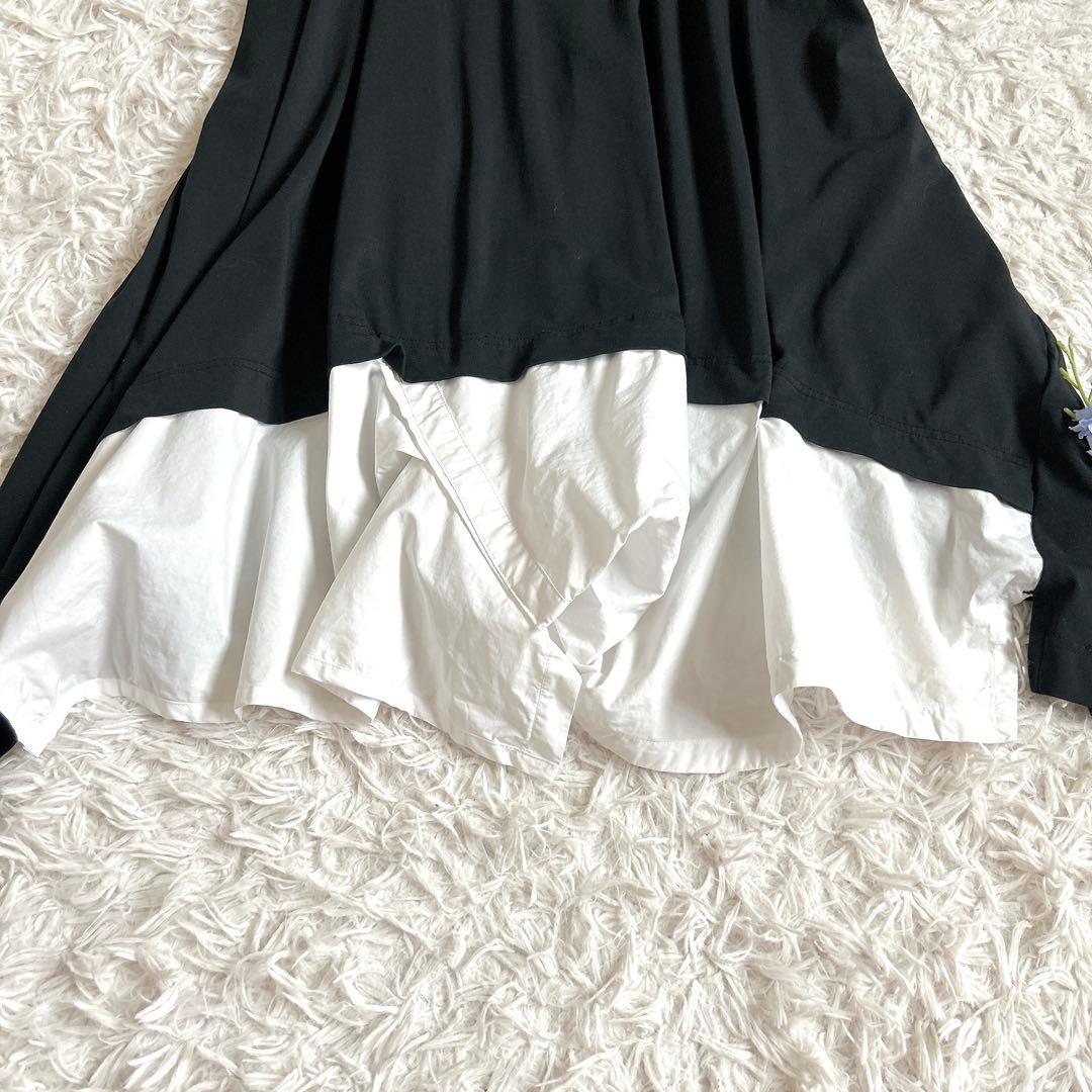 美品⁂センソユニコ⁂芽風⁂ロングチュニック　切り替え　変形ヘム　タートルネック