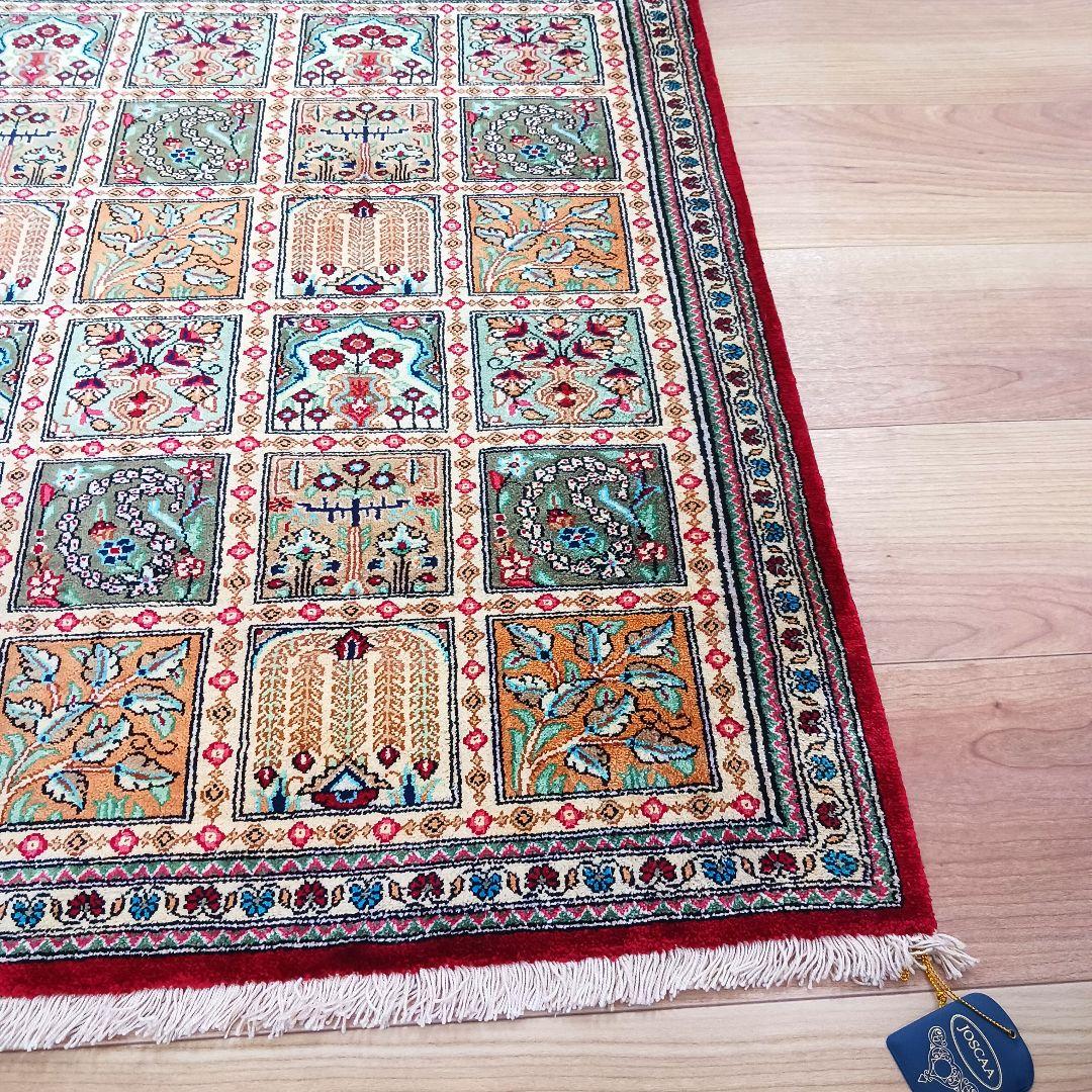 Y2622 ペルシャ絨毯 クム シルク100% 手織り72万ノット ヘシティ