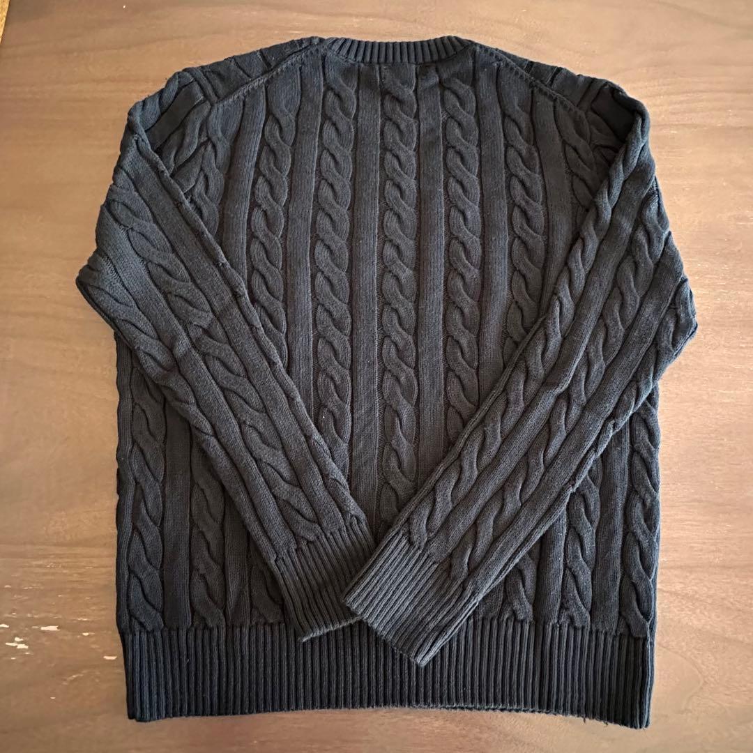 メンズ黒S 【新品タグ付】ポロ ラルフローレン コットン ケーブル セーター