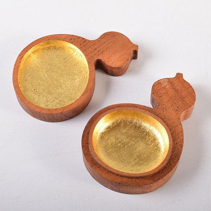 ホットスルー　中村宗悦作　海清寺　古材　内金溜　瓢香合　共箱　V　8138