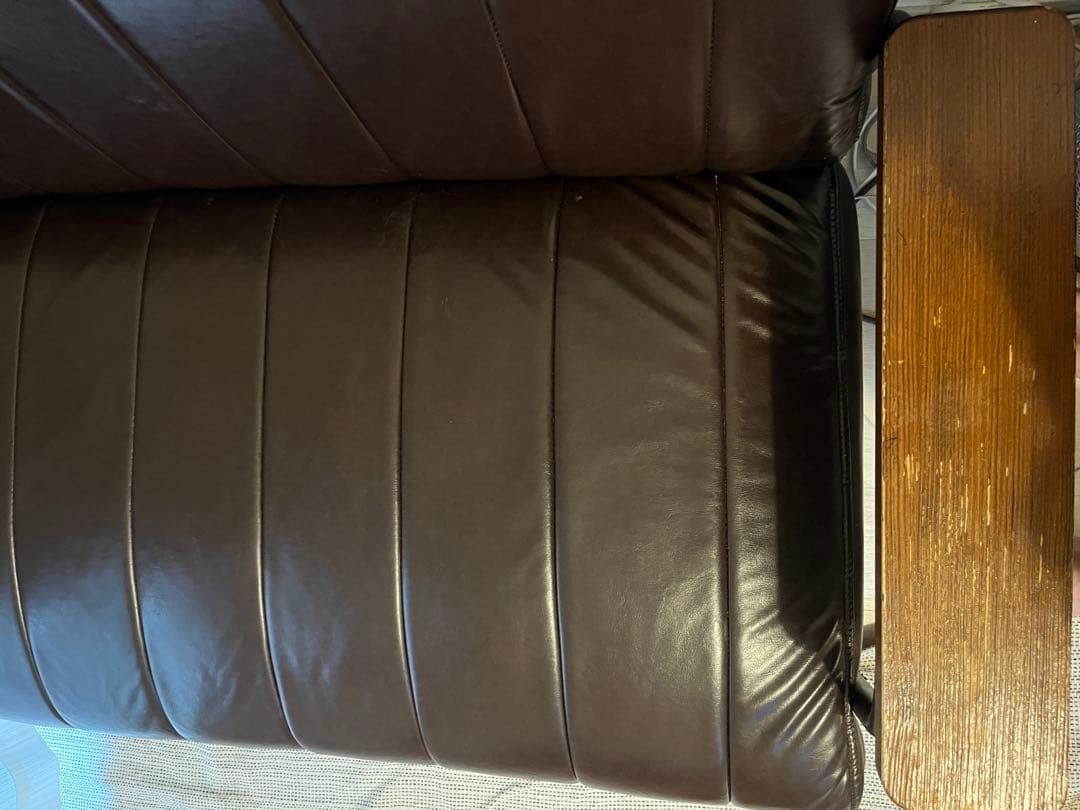 ニトリ　Nシールド　合皮ソファ　ブラウン