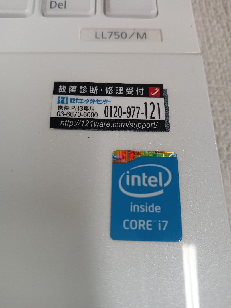 Λ NEC PC-LL750MSW Intel i7 8GB　ストレージ無
