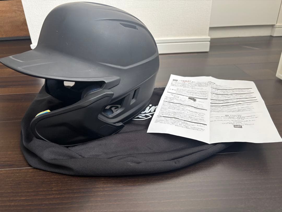 ローリングス　MACH 顎ガード付右打者用ヘルメット つや消しブラック