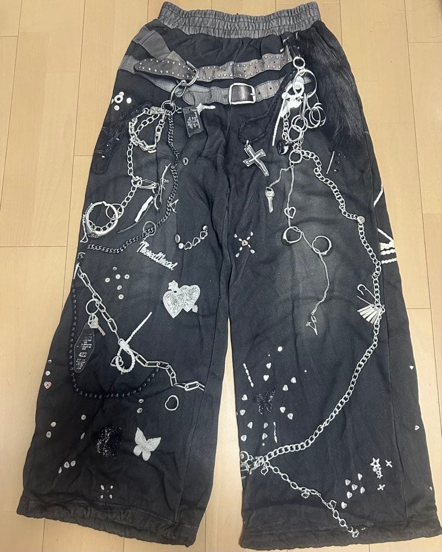 パンツ THEREDTHREAD S PRINT SWEAT2 TOYS black