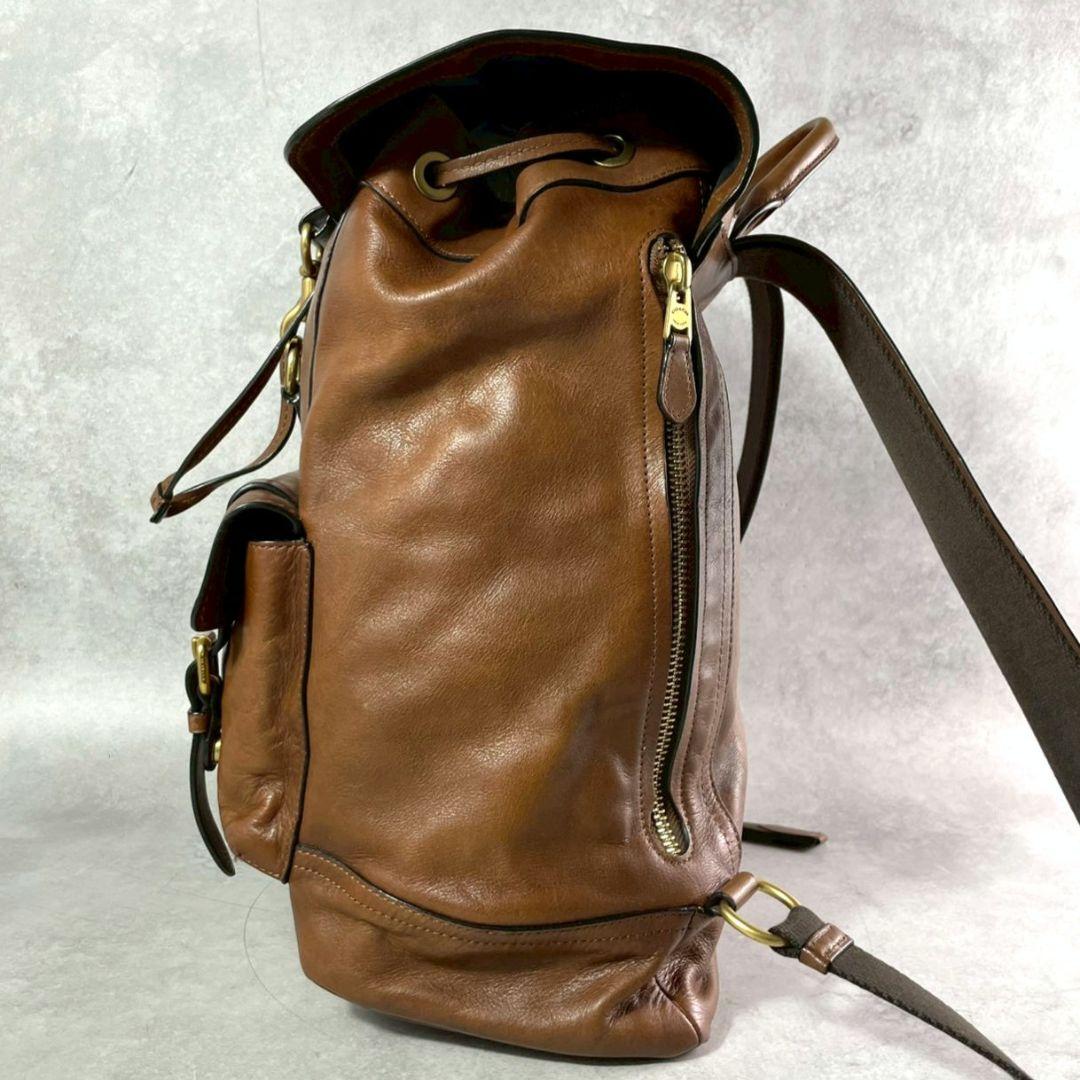 極美品 コーチ ブリーカー バックパック ビジネスバッグ A4可 レザー 茶