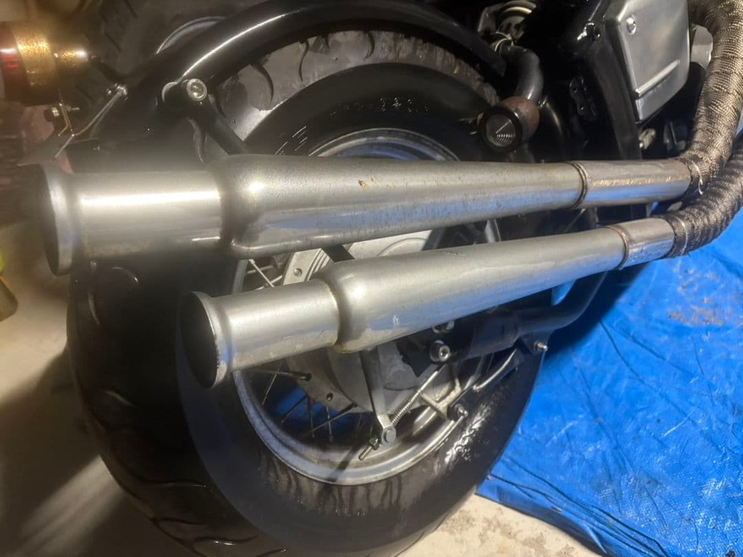 ドラッグスター400 アップトランペットマフラー