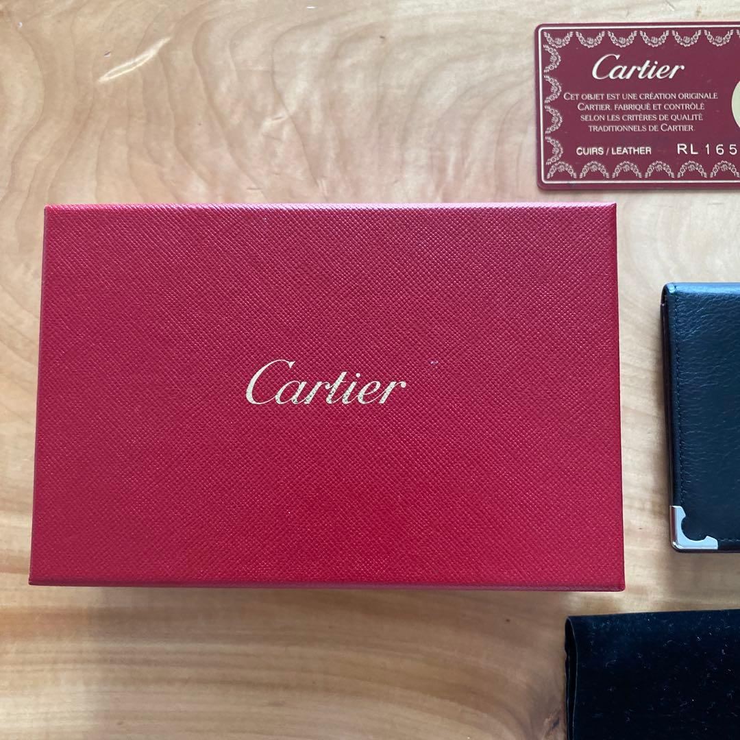 Cartier 名刺入れ 黒 レザー　カボション　cabochon