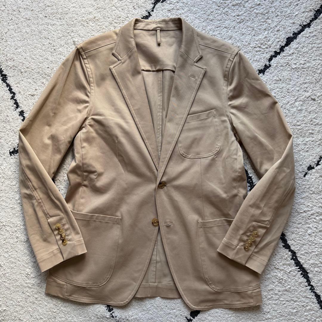 未使用　鎌倉シャツ　テーラードジャケット　コットン　ベージュ　Mサイズ