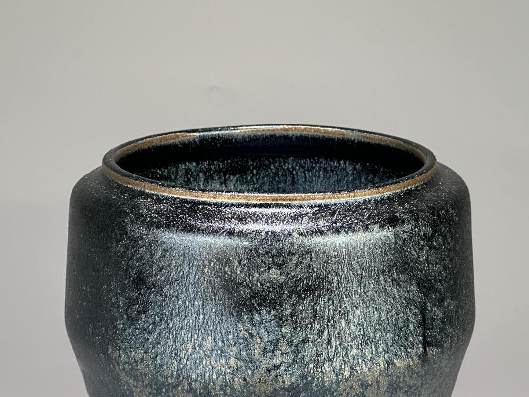 日本美術　佐々木禅　作　土面天目水指　水差　茶器　共箱付　茶道具　美品