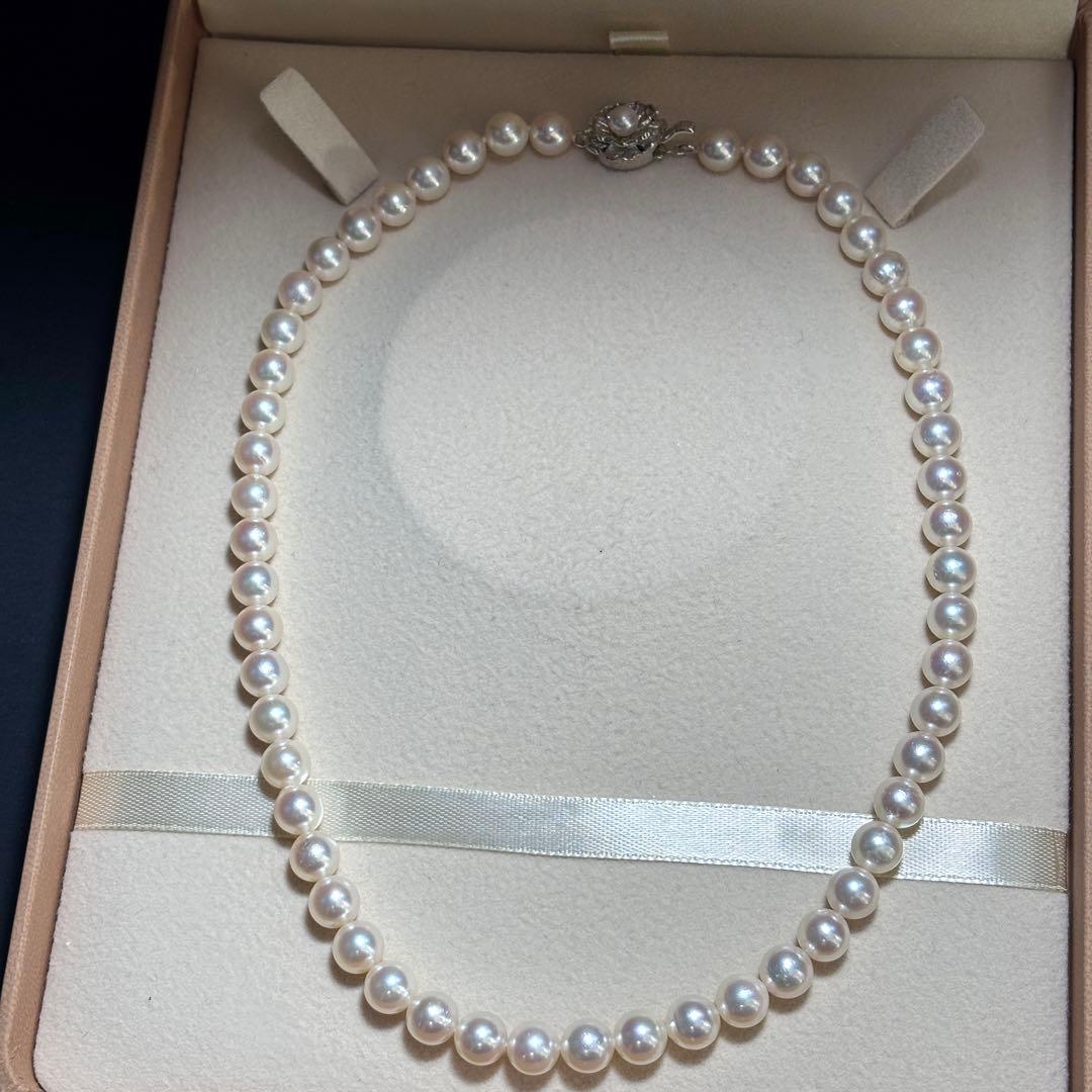 テリ強✨　あこや真珠　鑑別書付き　パール　ネックレス　約7.5-8.0 本真珠