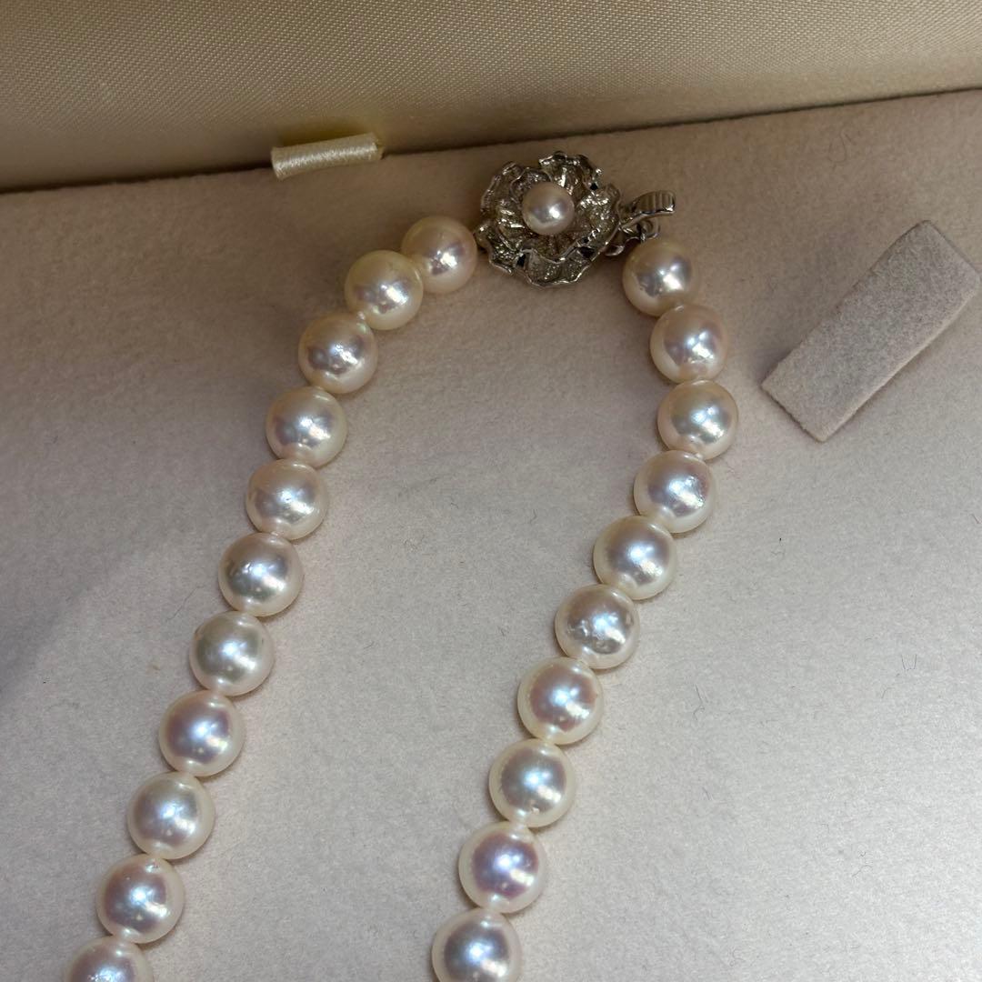 テリ強✨　あこや真珠　鑑別書付き　パール　ネックレス　約7.5-8.0 本真珠