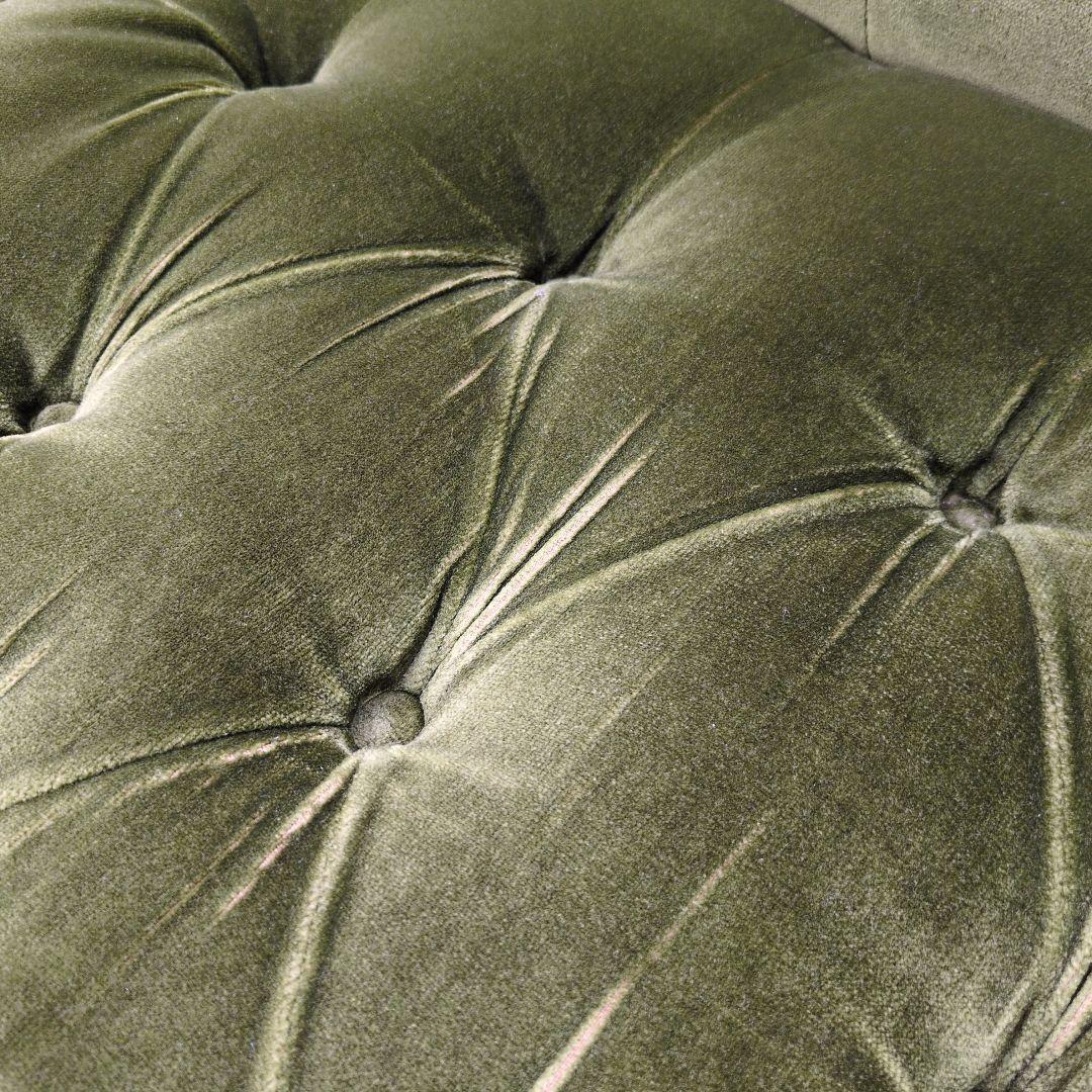 昭和レトロ オールド カリモク グリーン モケット 1人掛け ソファ③ベルベット