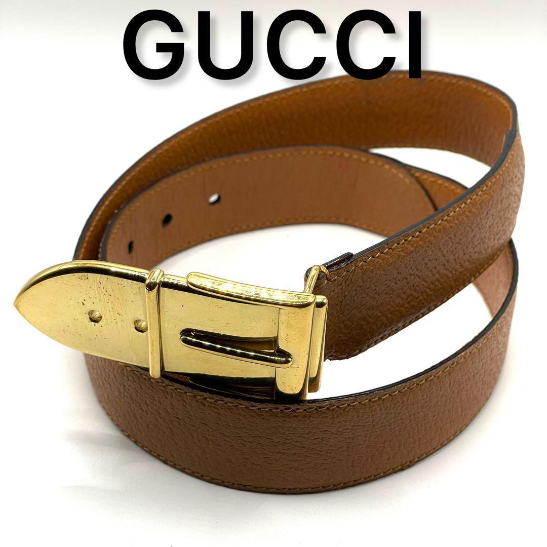 ✨良品✨GUCCI ヴィンテージ レザーベルト キャメル レディース