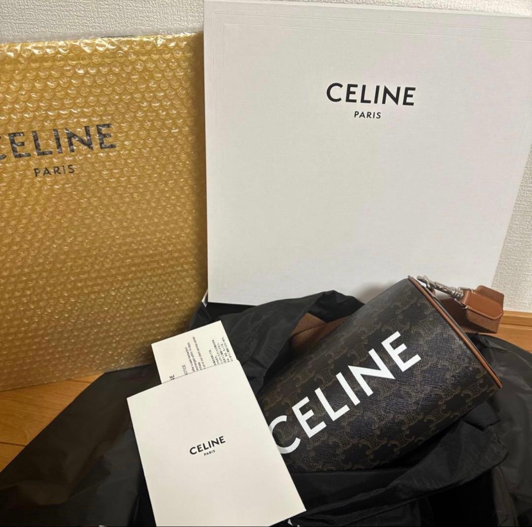 CELINE シリンダーバッグ トリオンフキャンバス ショルダー