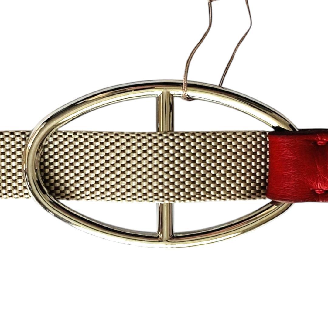 エルメス IOS ベルト アンカー バックル レディース 高級牛革 レッド