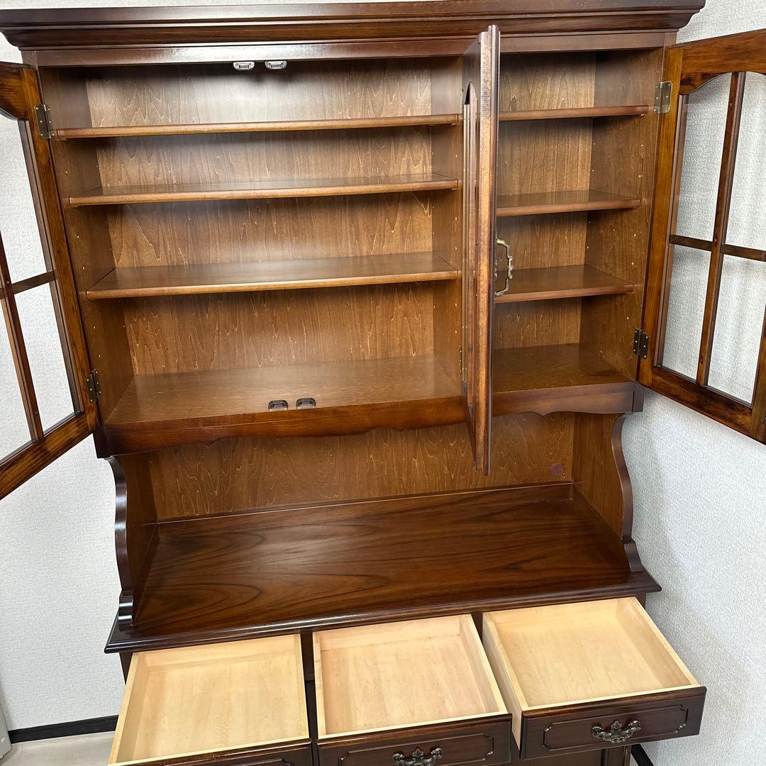 カリモク コロニアル カップボード 食器棚 ガラスキャビネット i1※