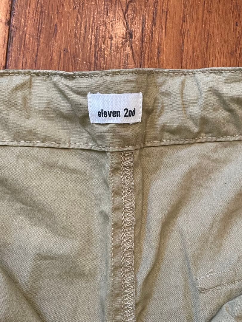eleven 2ndベージュワイドパンツゴム入り