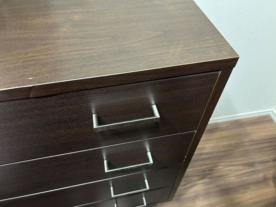 ビーカンパニー　ダークブラウン 木製チェスト 4段