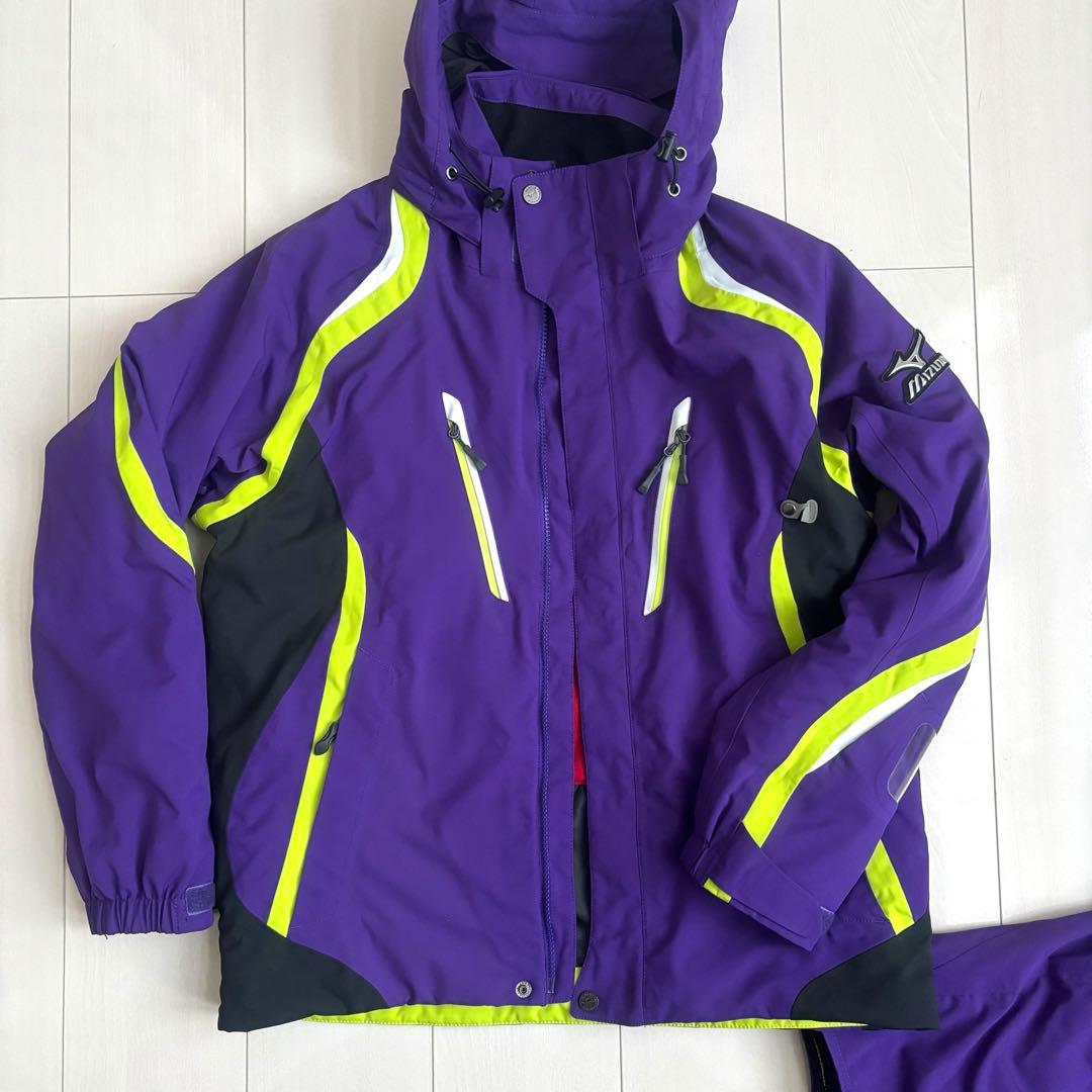 【訳あり】 ミズノ メンズスキーウェア 上下セット パープル 紫