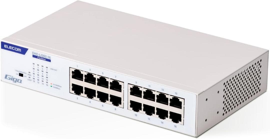 エレコム スイッチングハブ ギガビット EHC-LG02-16