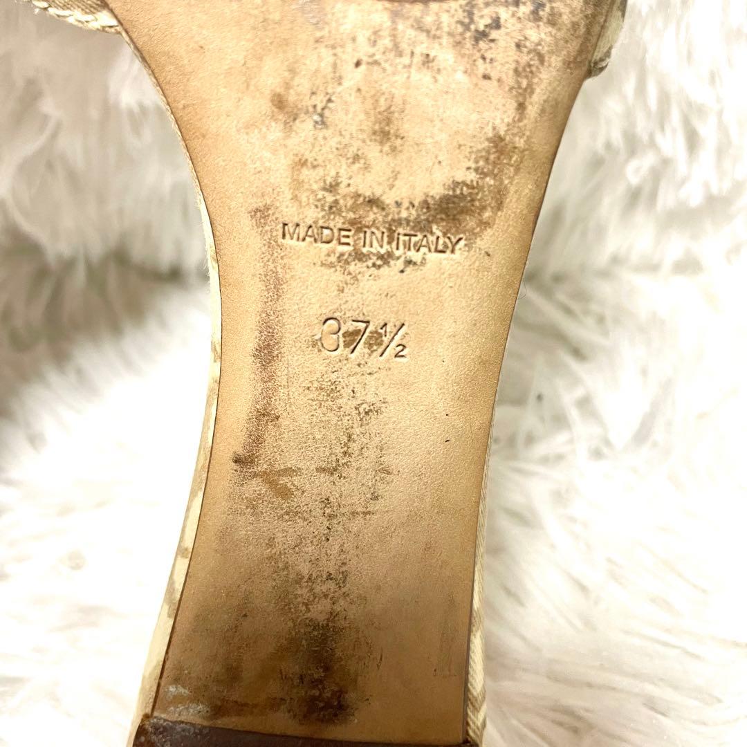 クリスチャン・ディオール ミュール サンダル トロッター柄 ハート チャーム