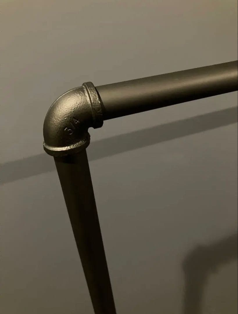 ハンガーラック 120 ガス管 アイアン パイプ 黒 収納 什器 古着 シンプル