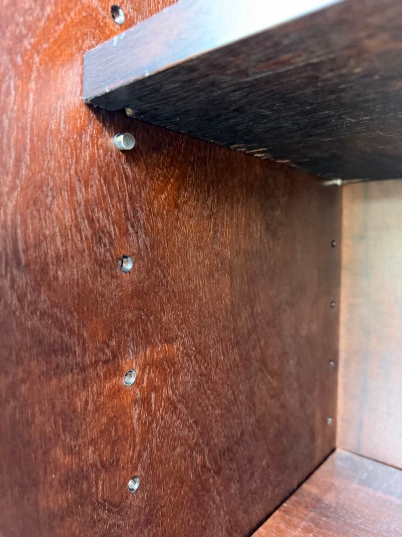 書棚 900 ふらの 観音開き 樺材 北海道民芸家具 ダークブラウン