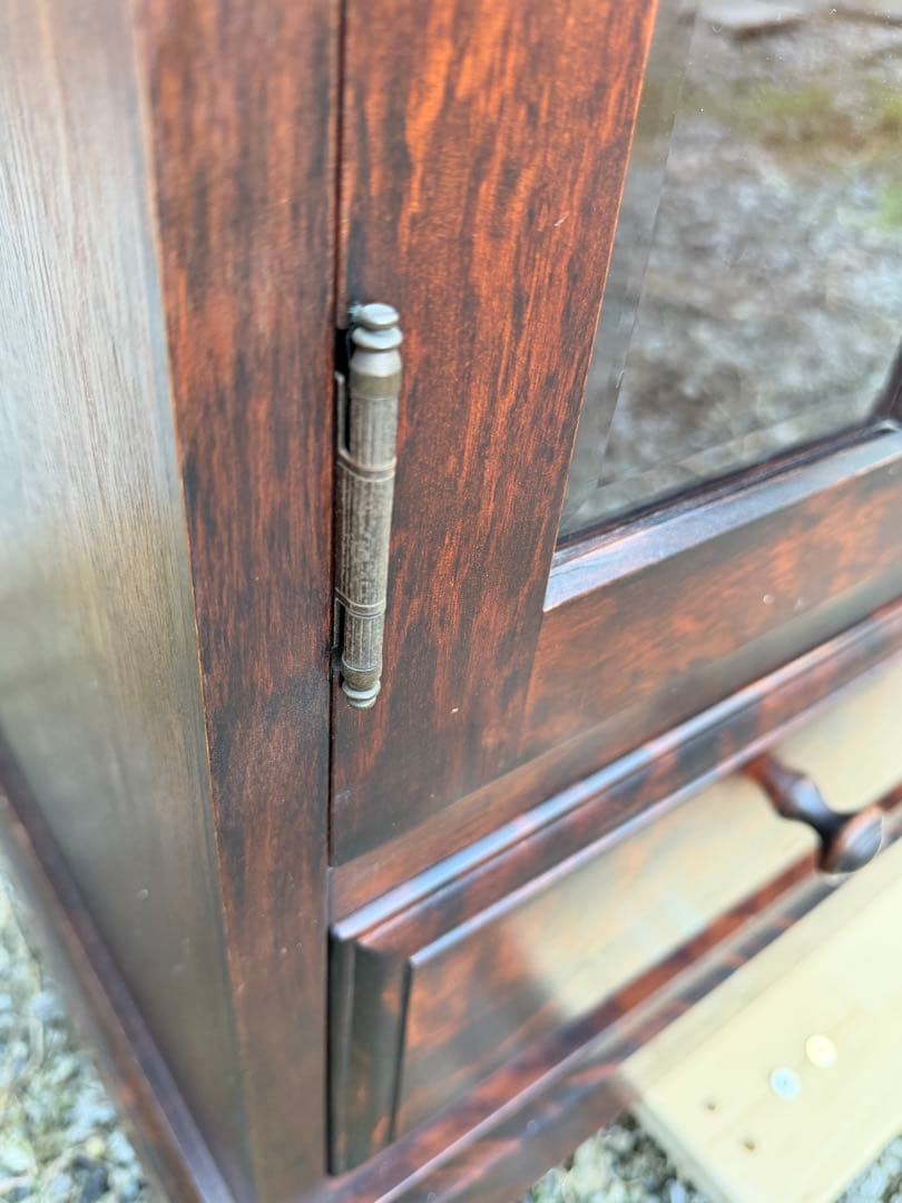 書棚 900 ふらの 観音開き 樺材 北海道民芸家具 ダークブラウン