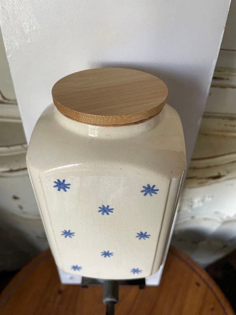 フランス　アンティーク 壁掛け　コーヒーミル　グラインダー 陶器　ドット　星