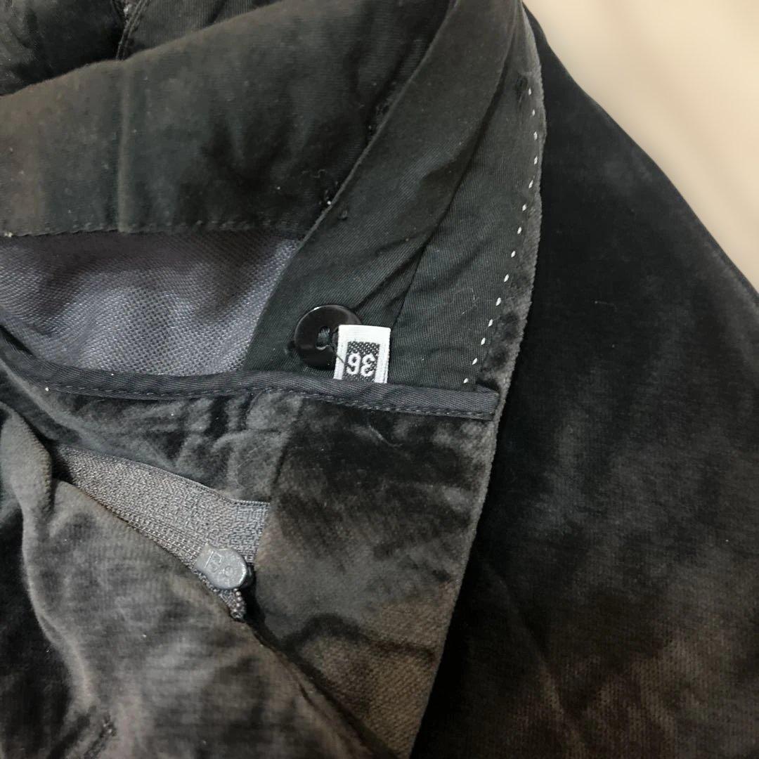 BERNARD ZINS ベロア ワイドスラックス 黒 仏製　古着