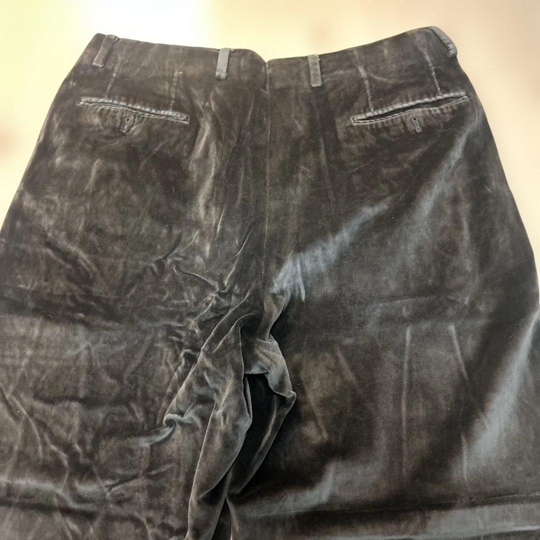 BERNARD ZINS ベロア ワイドスラックス 黒 仏製　古着