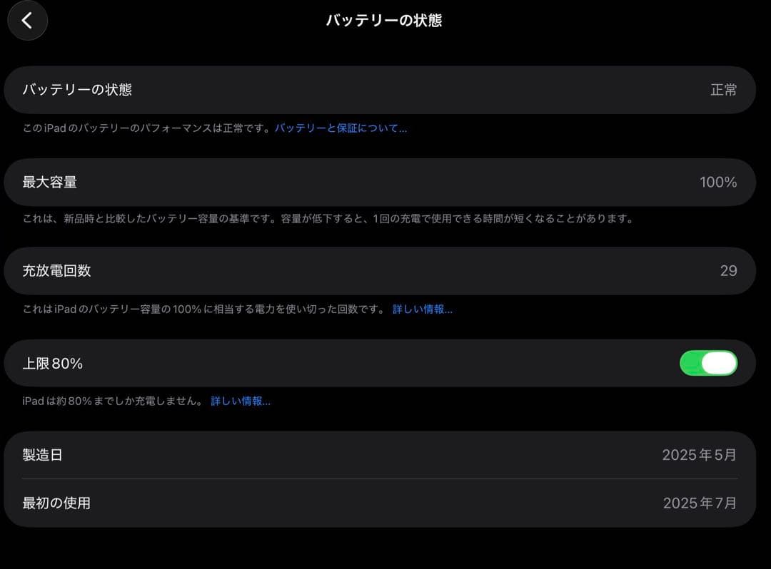 ナ*↓様 iPad 無印 A16チップ 128GB ブルー 最大容量100％ 充