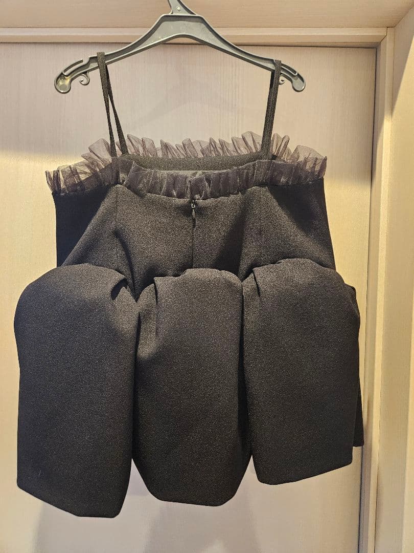 パハマン　コブキャミ　ブラック　38　フリル　レース