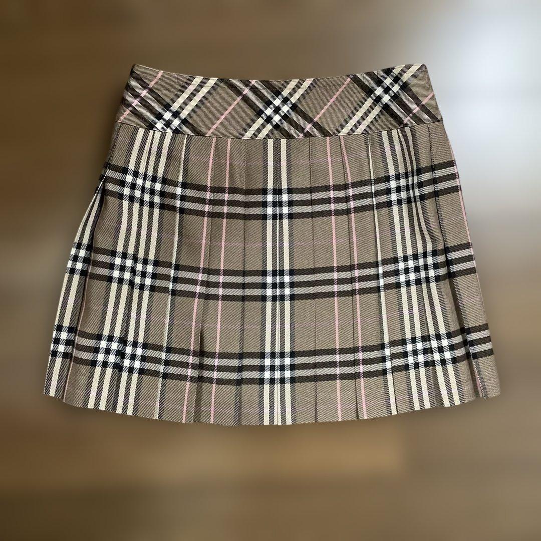 BURBERRY BLUE LABEL ブラウンチェックプリーツスカート36