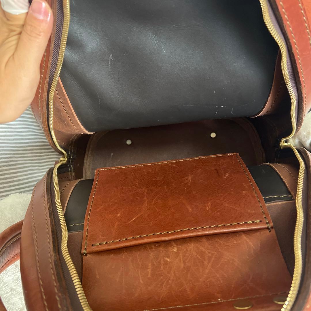 Hertz ビートル　レザー製ブラウンリュック・バックパック