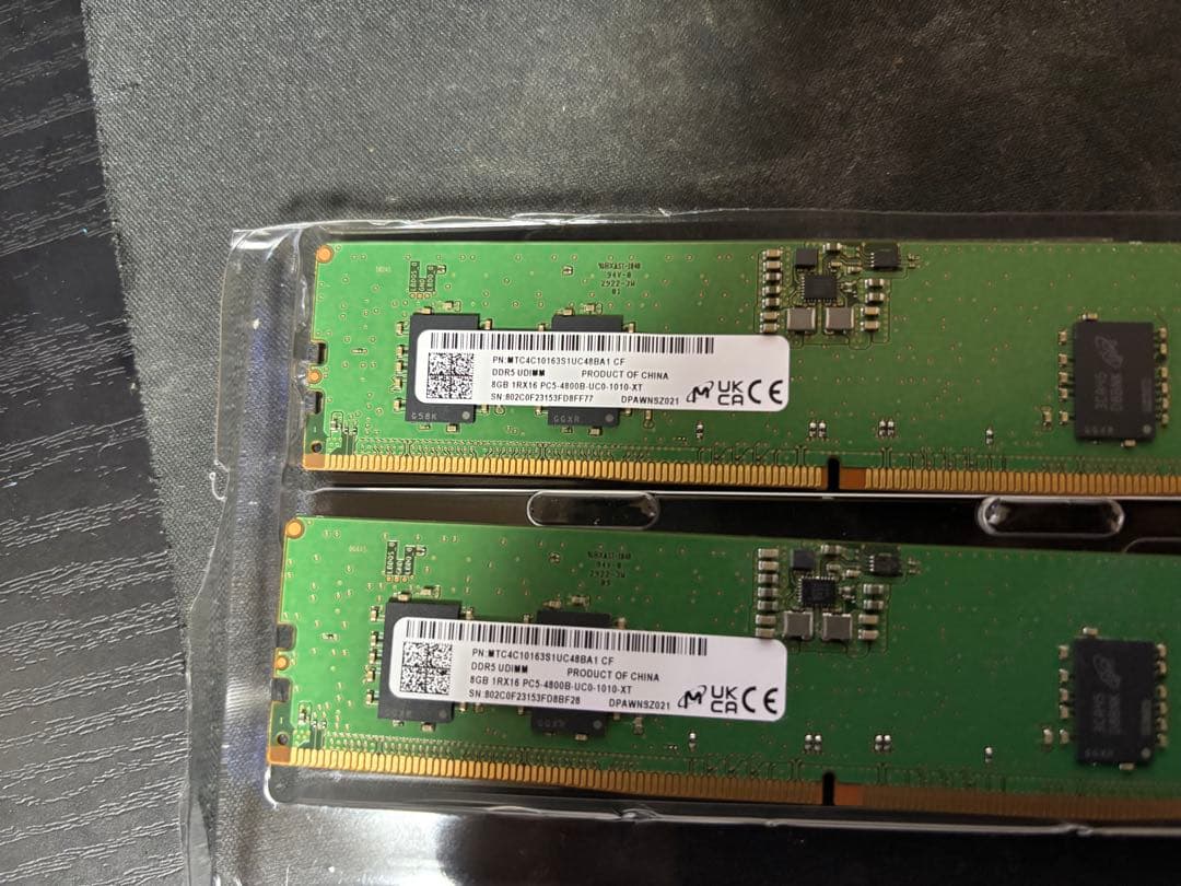 DDR5-4800 8GB 2枚