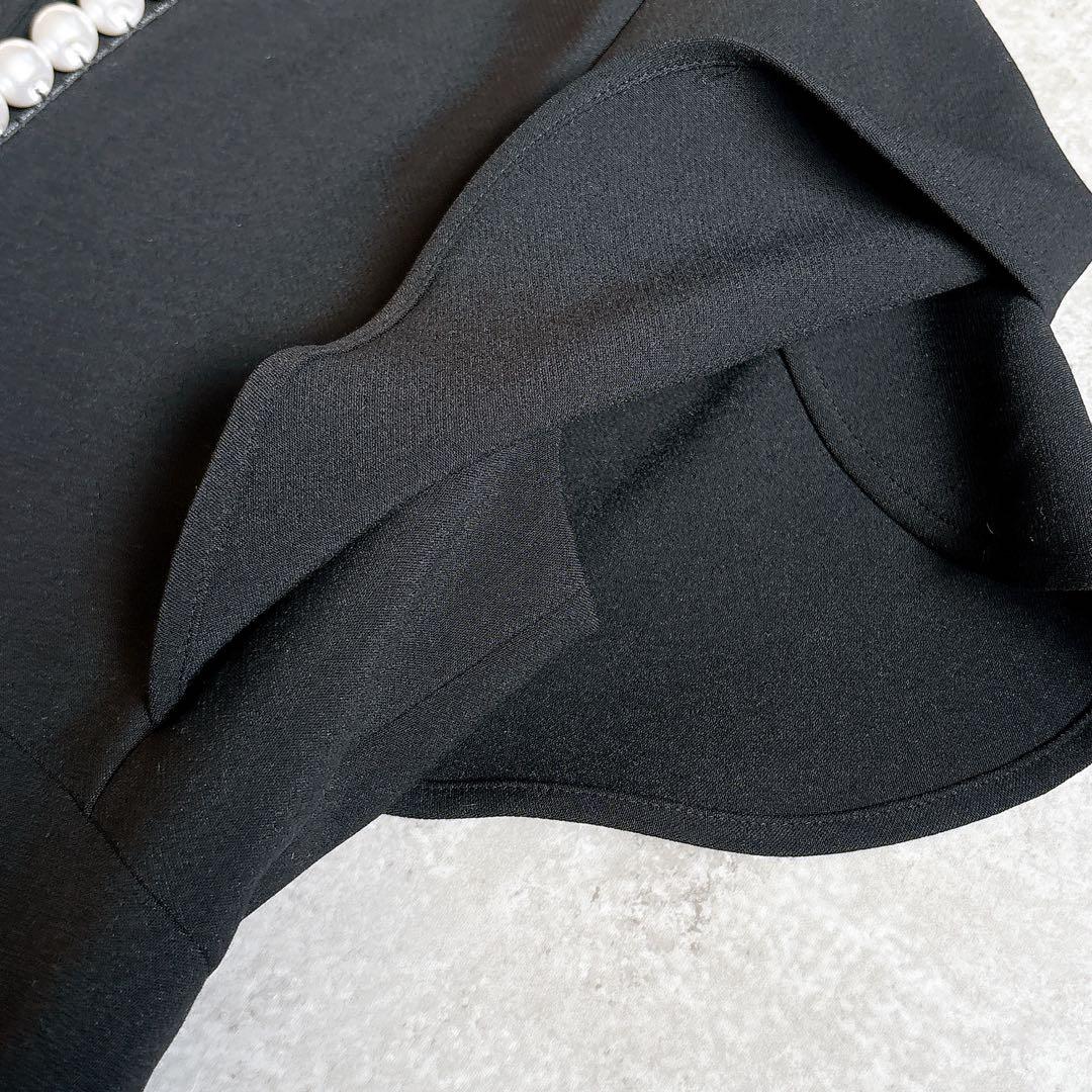 極美品✨ヨーコチャン　パール　コクーンワンピース　フレアスリーブ38 M 黒