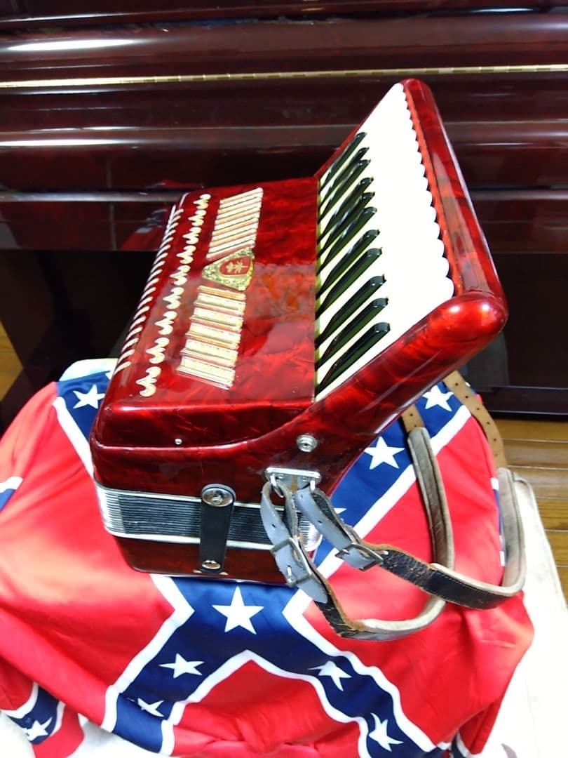 【大幅メンテ完了】トンボ ソプラノアコーディオン KA-27S 赤（即演奏可）