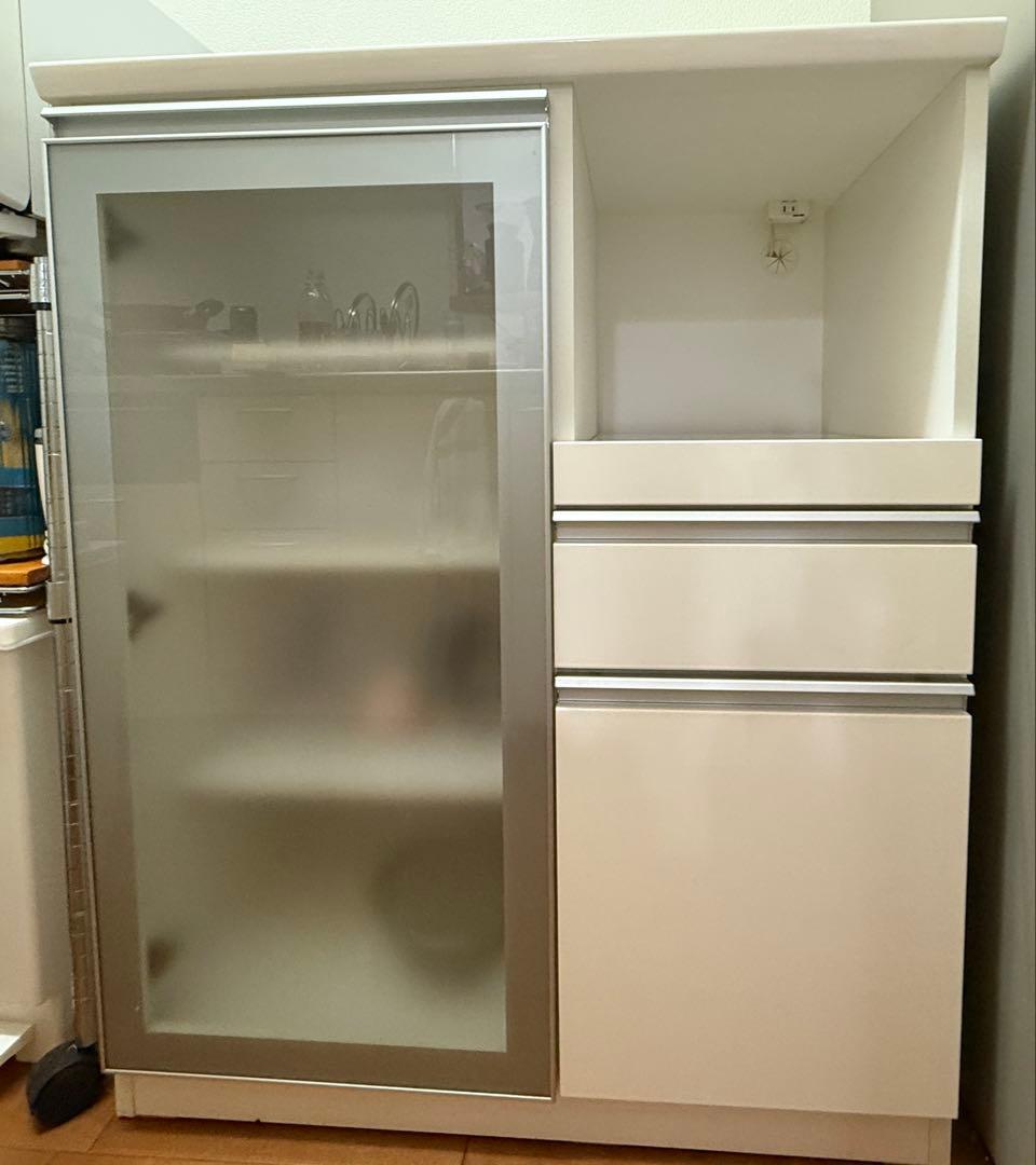 【送料込み・値下げ可】キッチンボード　幅90 ホワイト　レジューム