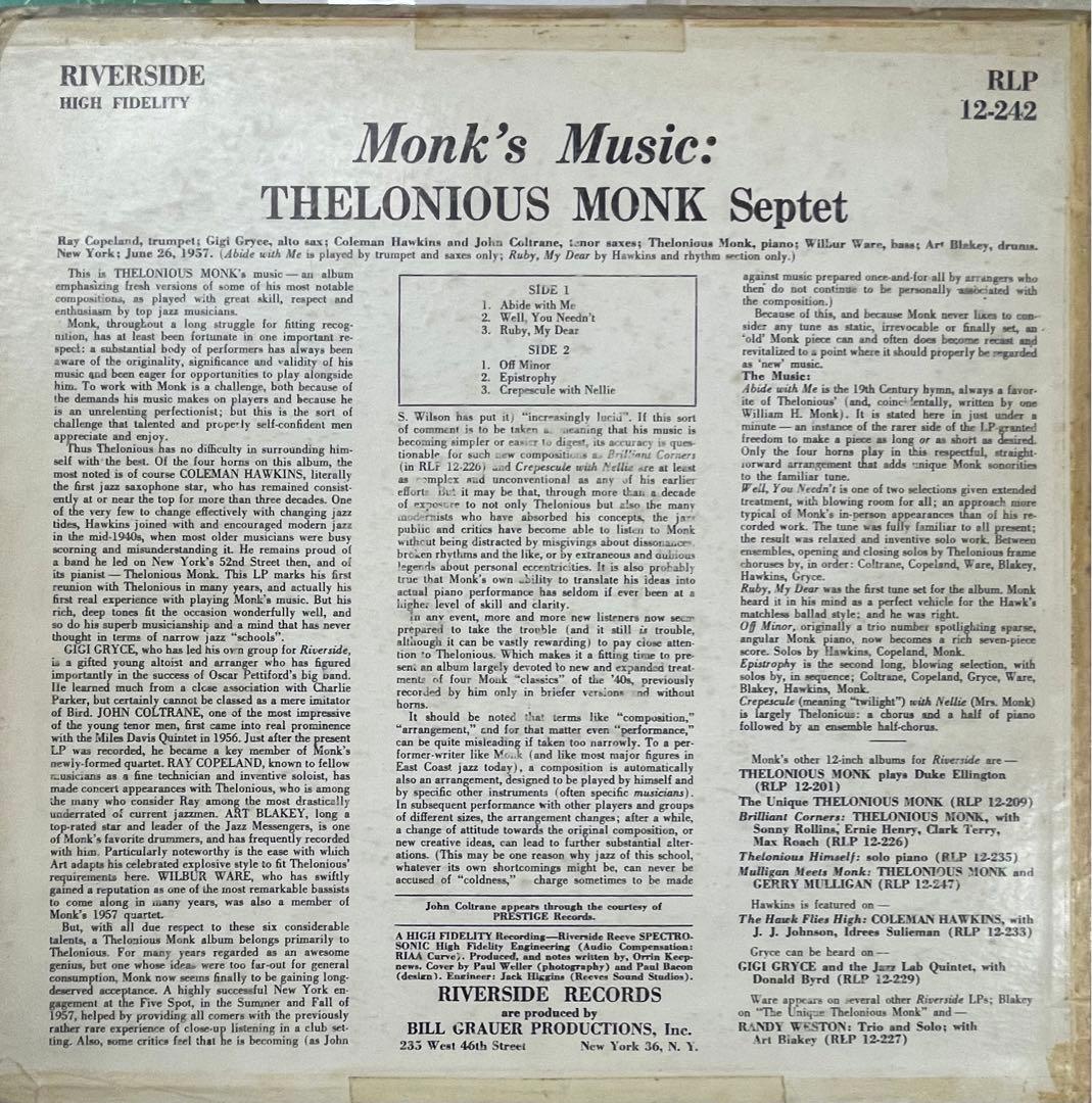 値下げ‼️Monk's Music Thelonious Monk〜オリジナルLP