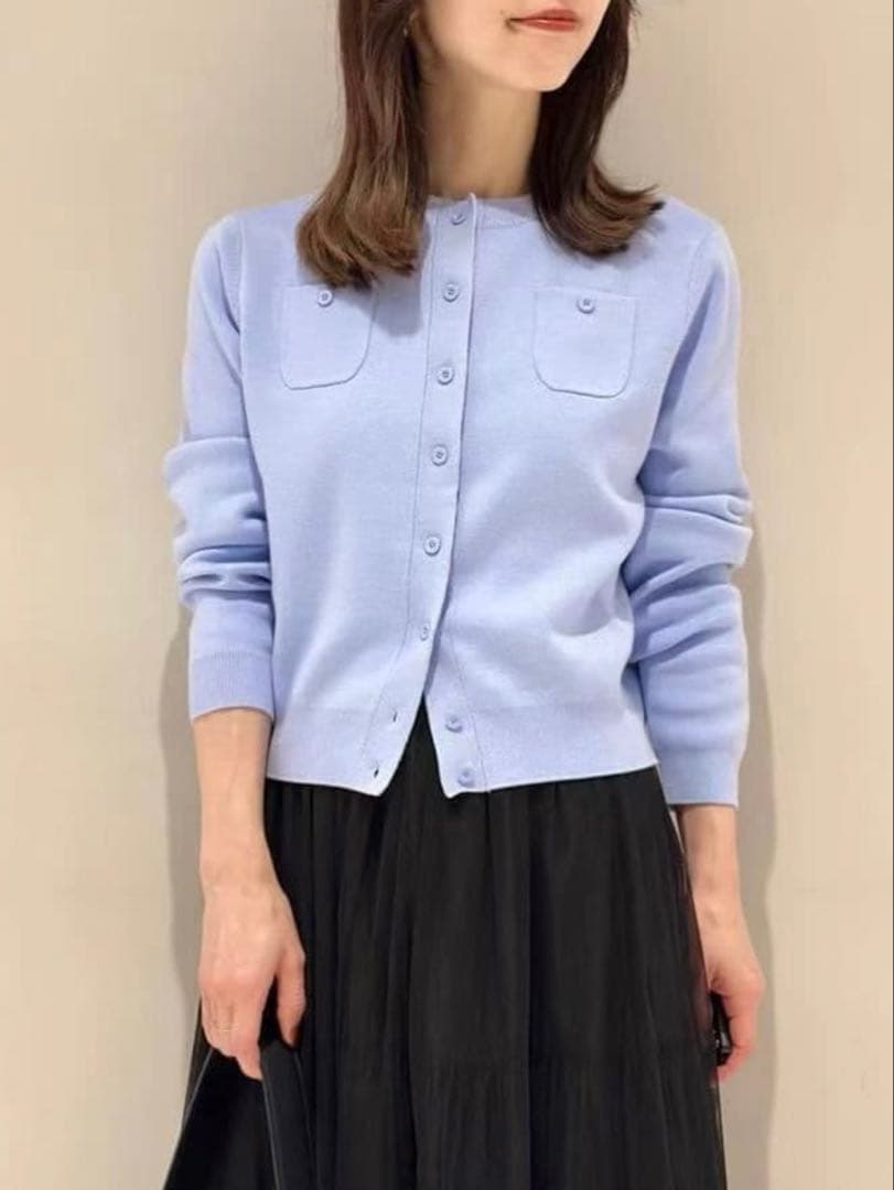 未使用CABaNコットンカシミヤ クルーネックカーディガン　63番