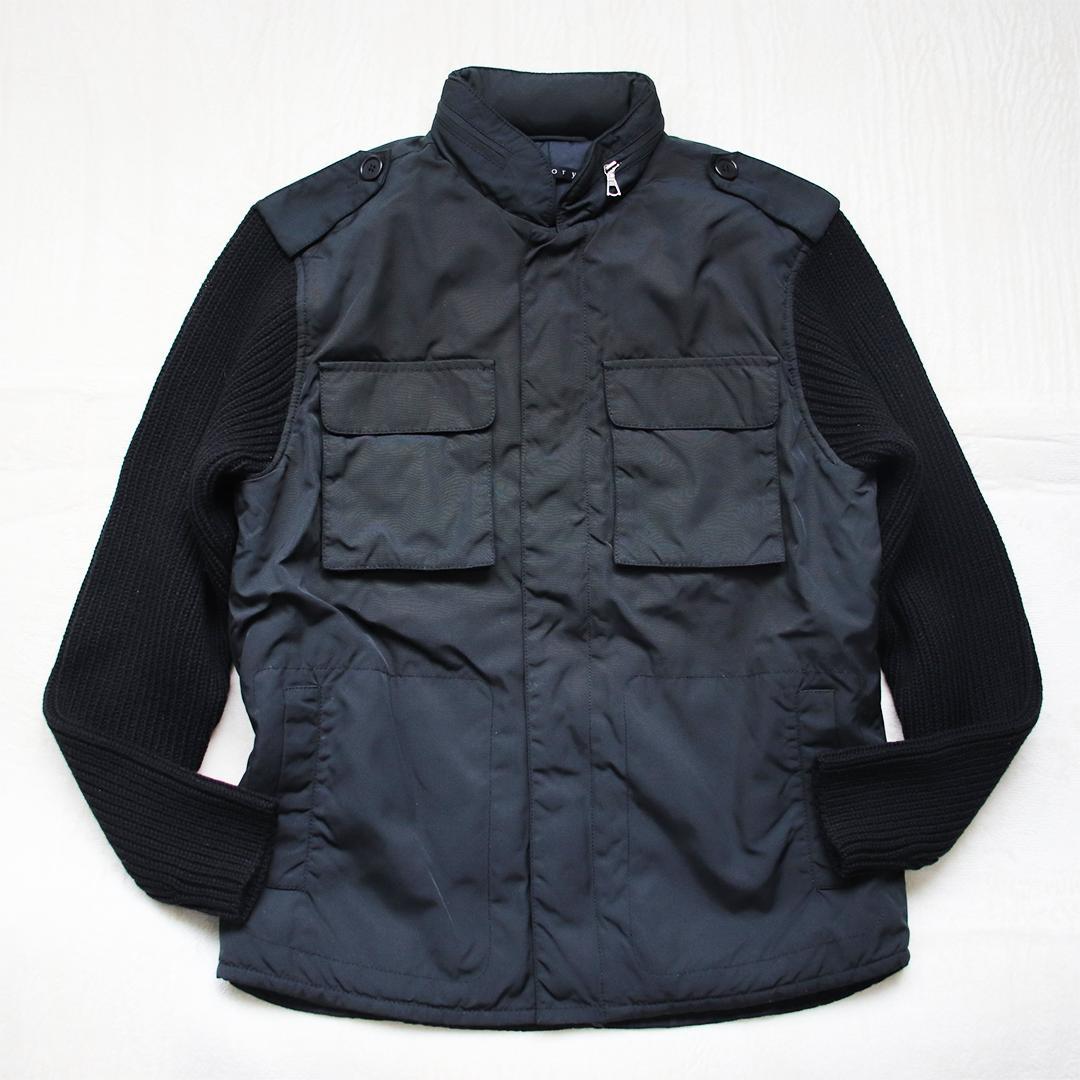 希少✨セオリー 切り替え中綿ジャケット 袖ニット フード収納 キルティング