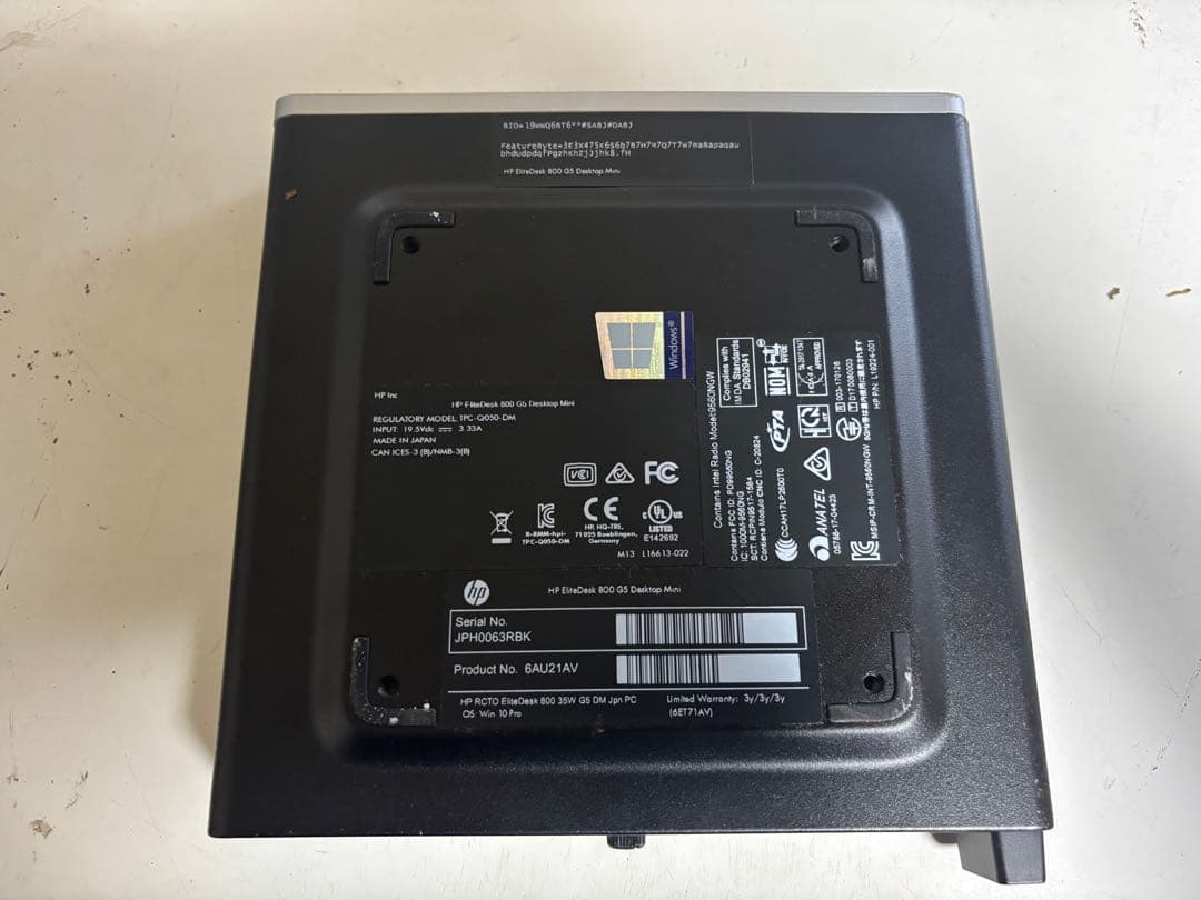 ミニPC Elitedesk 800 G5 Desklop mini I7 9700T