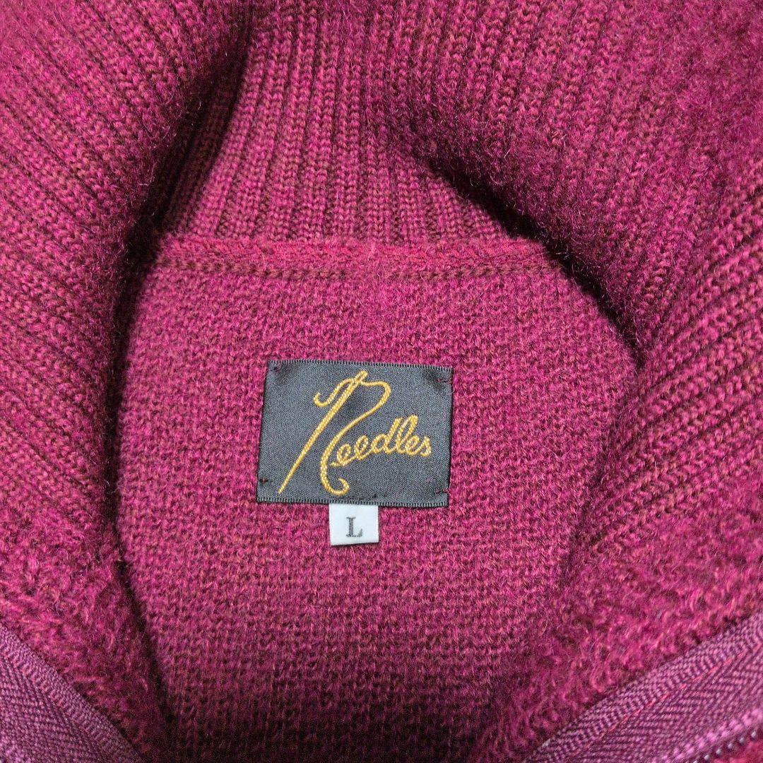 Needles バーガンディ フルジップアップセーター L